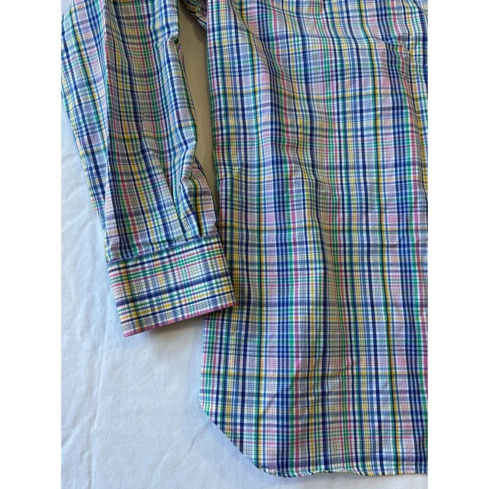 Polo Ralph Lauren Multicolor Plaid Button Down Shirt Mens 17 34/35 Long Sleeve